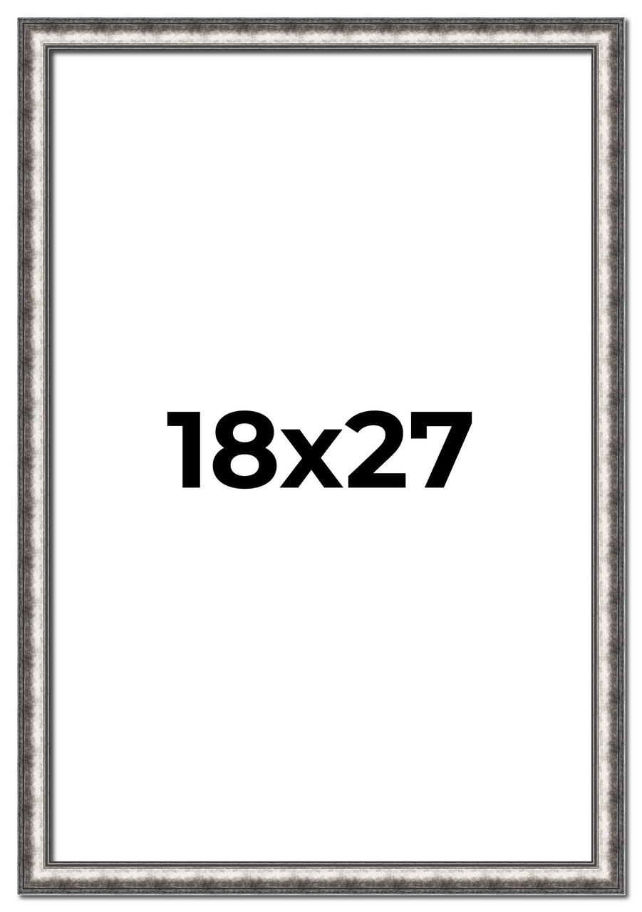 Slim Profile Silver Picture Frame - UV Acrylic, Foam Board Backing, Hanging Hardware